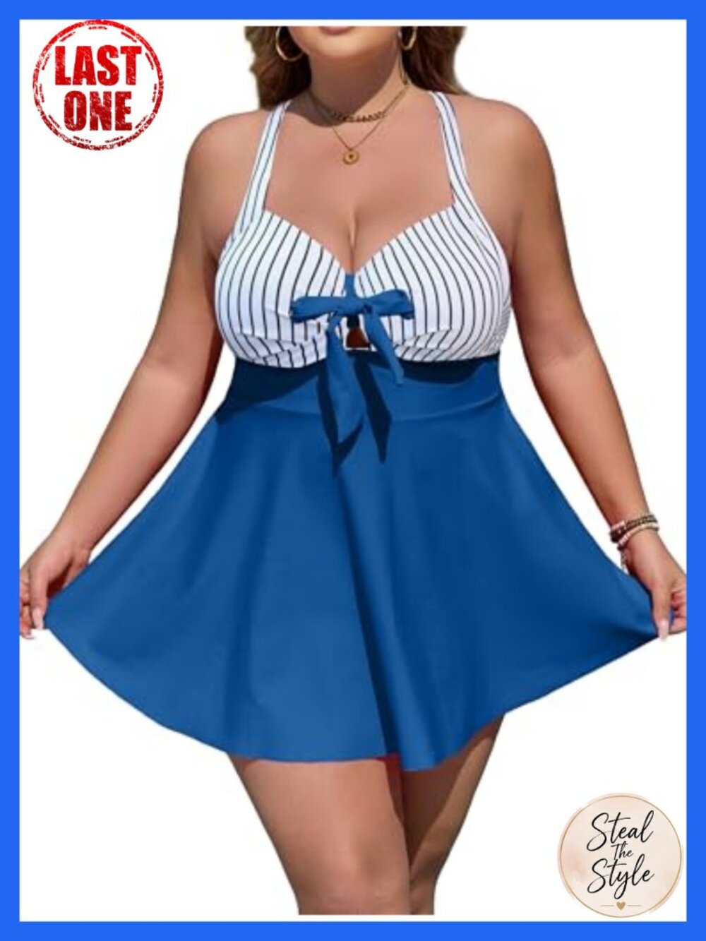 Plus Size 2 Piece Tankini Swim Set with Boyshorts